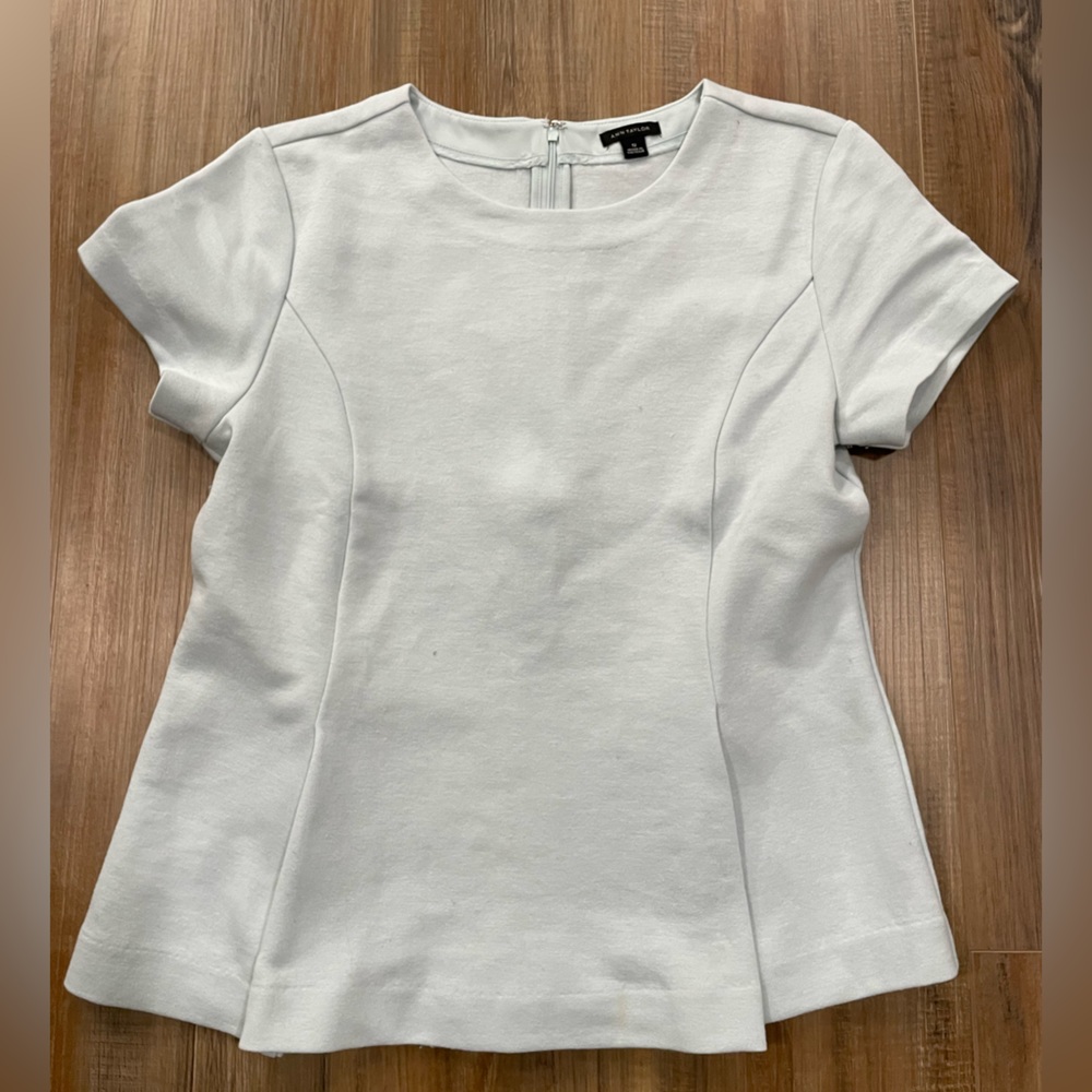 Light Blue Péplum Top Ann Taylor